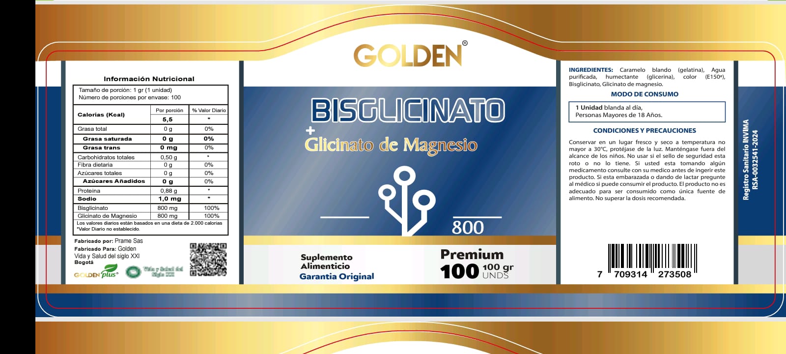 Miniatura 4 de BISGLISINATO MAGNESIO X100 PERLAS  INVIM